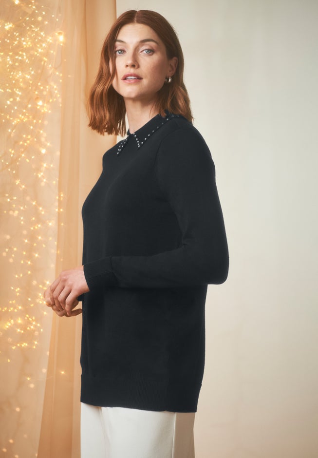 Fine Gauge Embellished Sweater image number 2