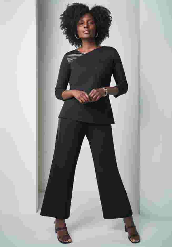 Mixed Media Wide Leg Pant image number 0