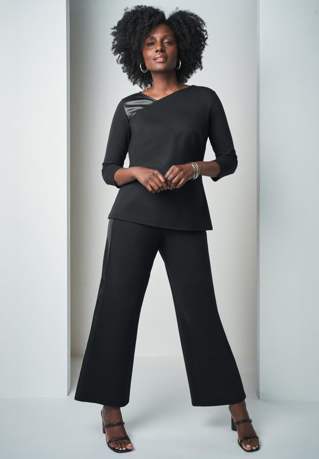 Mixed Media Wide Leg Pant image number 0