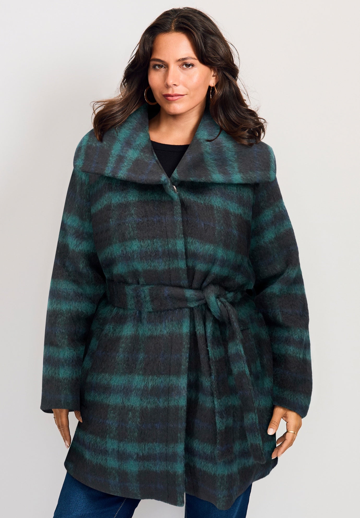 Wing Collar Belted Coat image number 0