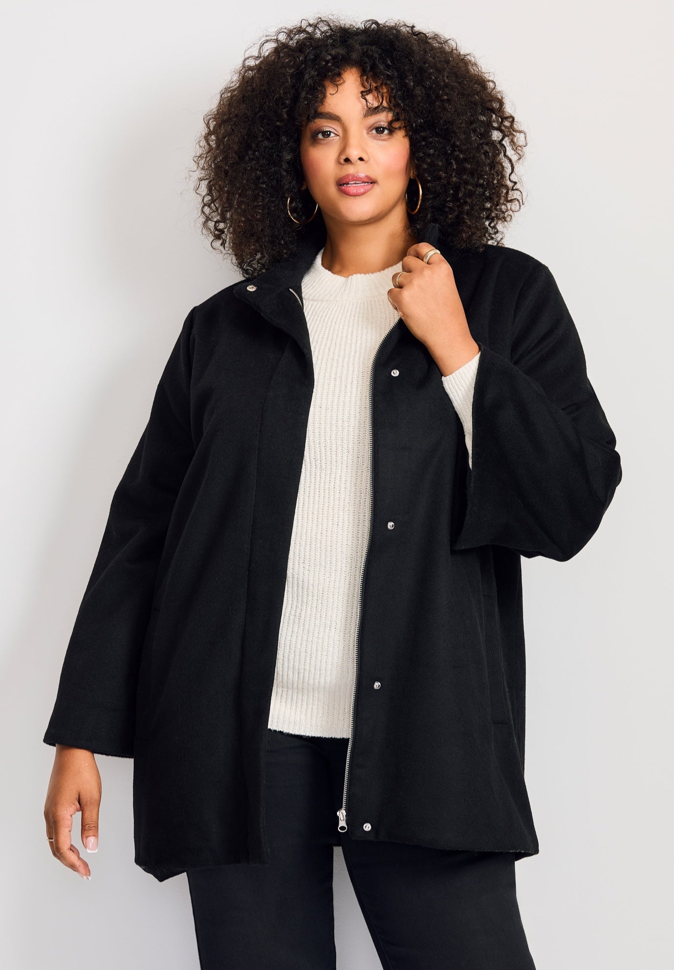 Brushed Wool Cape Coat image number 0