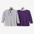 Embroidered Thermal Henley Tee image number null