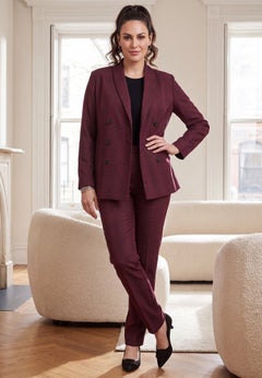 Double-Breasted Stretch Crepe Pantsuit