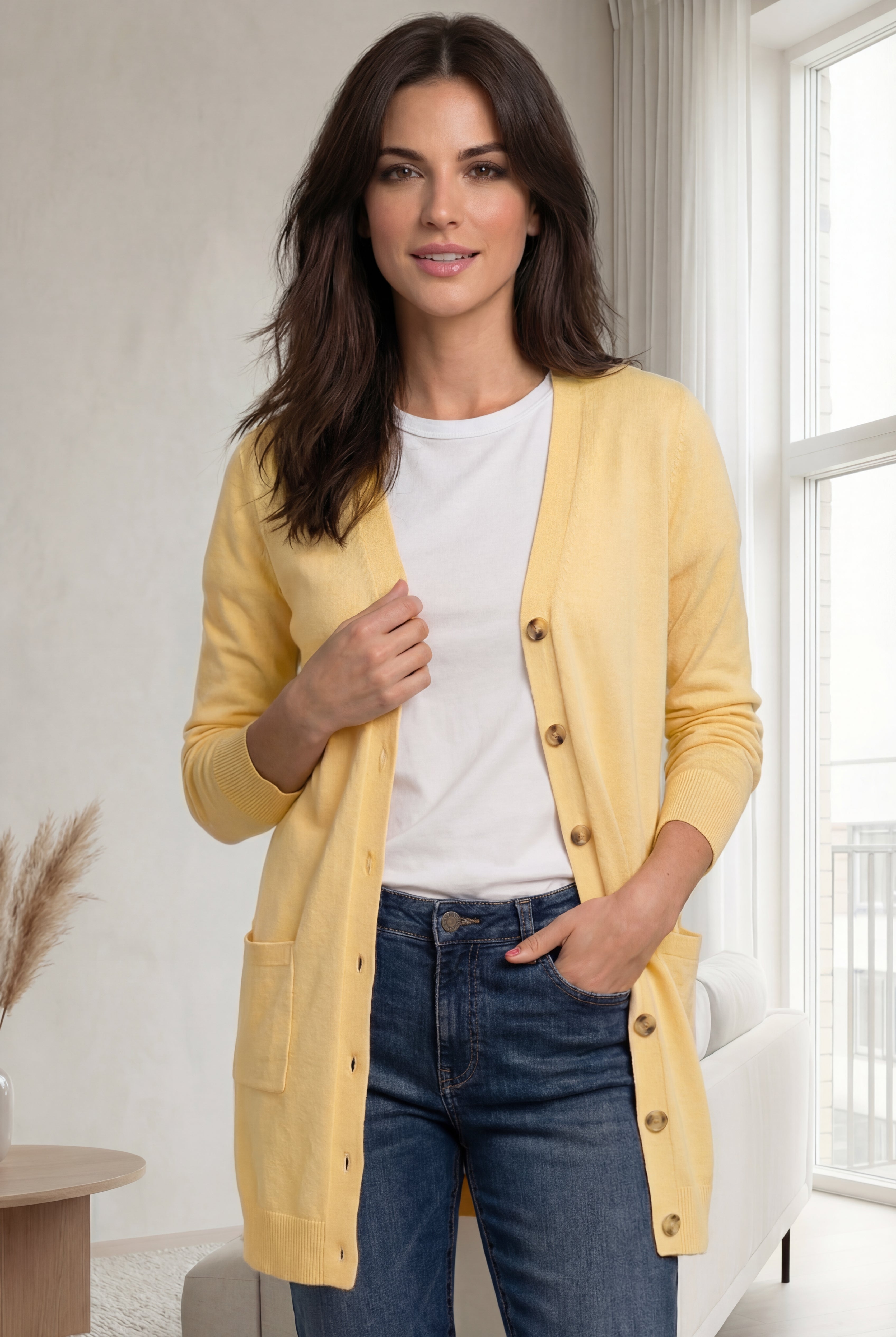 Long Button Front Cardigan image number 0