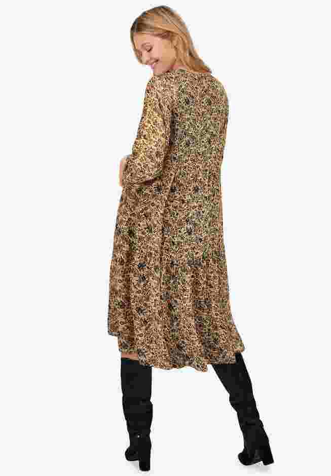 Sheer Overlay Tiered Dress image number 1