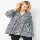 Tiered Tunic With Notch V-Neck image number null