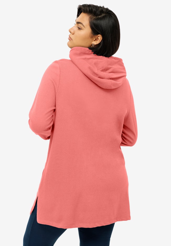 French Terry Zip-Front Hoodie With Zip Pockets image number 1