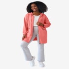 French Terry Zip-Front Hoodie With Zip Pockets image number null