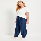 Drawstring Denim Jogger image number null