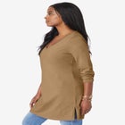 Plus Size Cotton Ultimate Long Sleeve V-Neck Tunic image number null