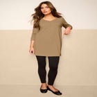 Plus Size Cotton Ultimate Long Sleeve V-Neck Tunic image number 0