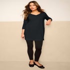 Plus Size Cotton Ultimate Long Sleeve V-Neck Tunic image number null