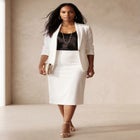2-Piece Stretch Crepe Single-Breasted Skirt Suit image number null
