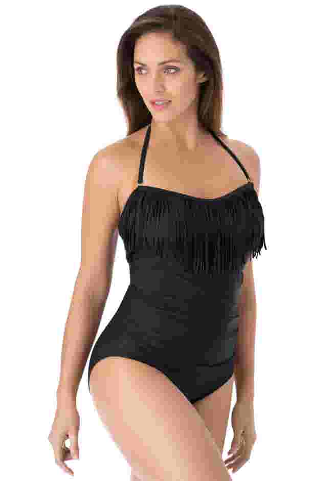 Fringe Bandeau One Piece Swimsuit image number 0