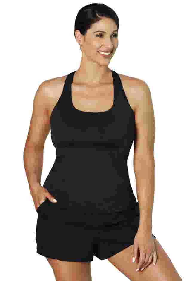 Chlorine Resistant Racerback Tankini Top image number 0