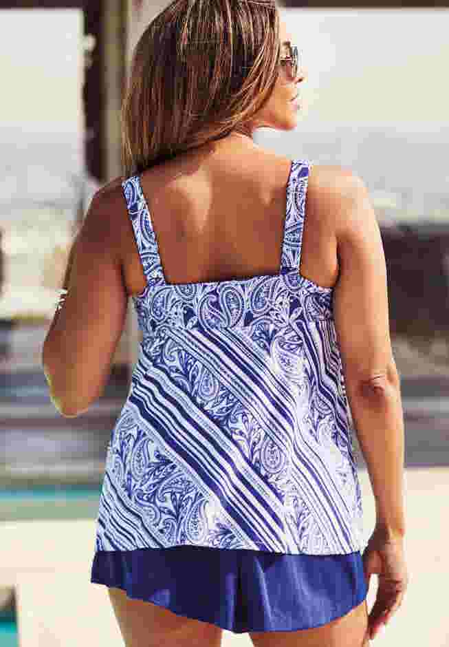 V-Neck Flowy Tankini Top image number 1
