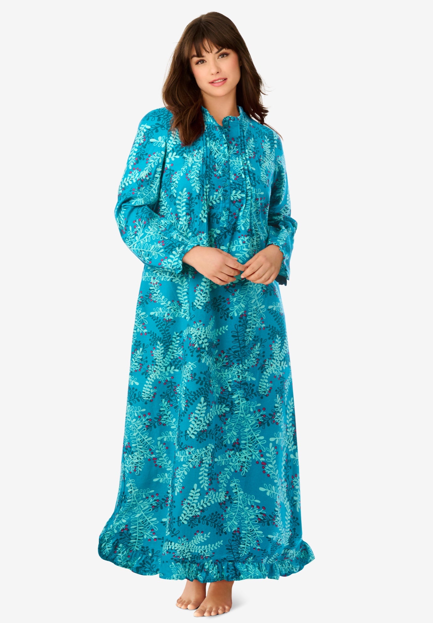 Long Flannel Nightgown image number 0