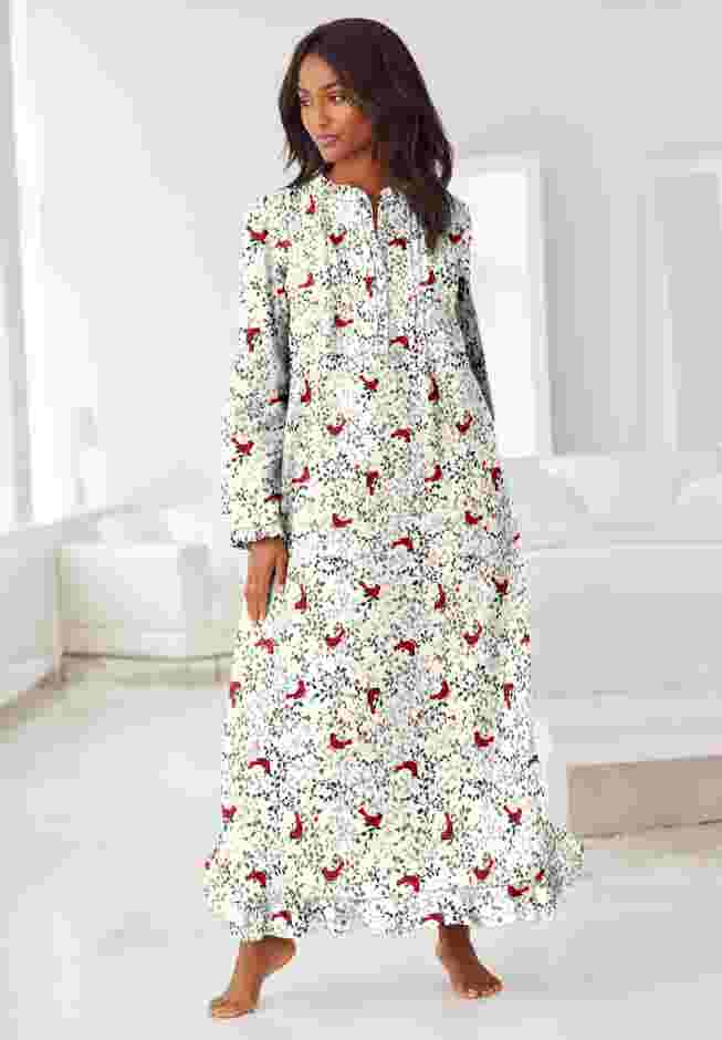 Long Flannel Nightgown  image number 0