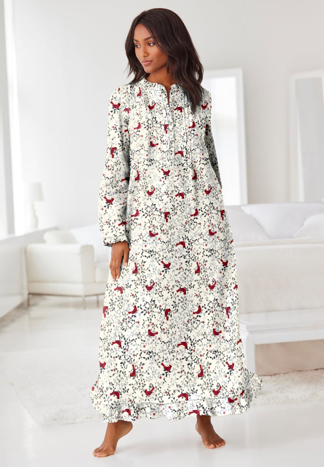Long Flannel Nightgown  image number 0
