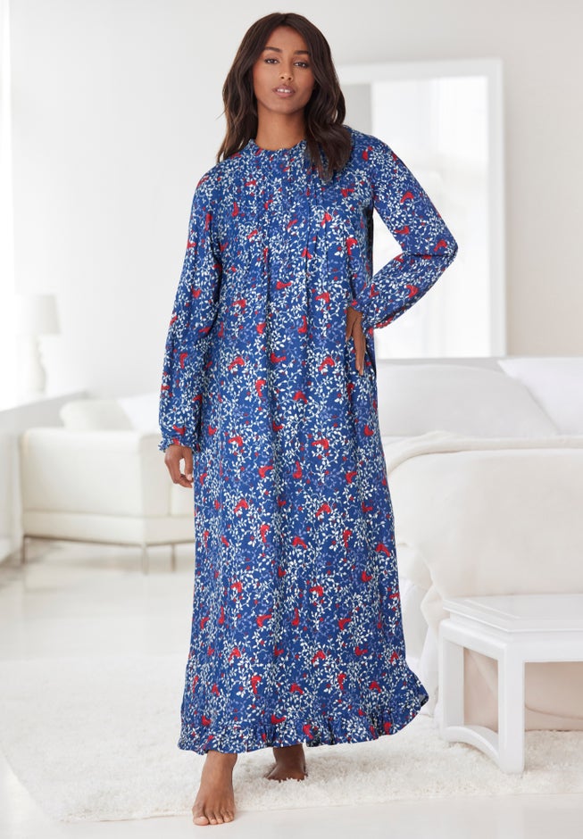 Long Flannel Nightgown  image number 6