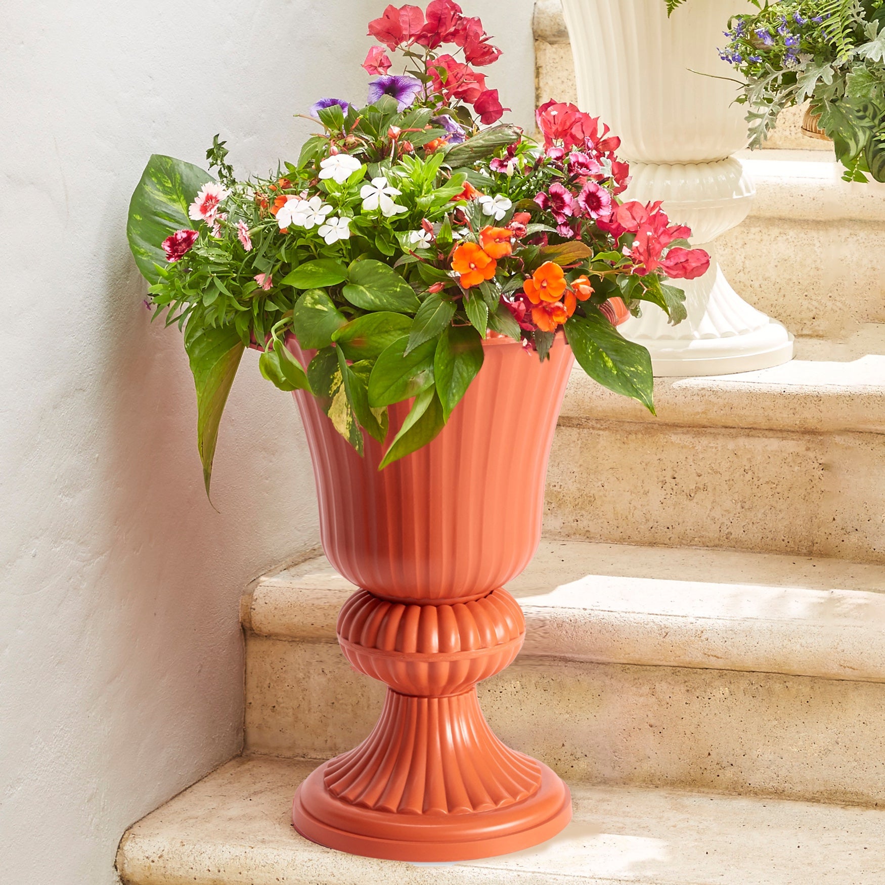 Traditional Embry Plastic Urn Planter image number 0
