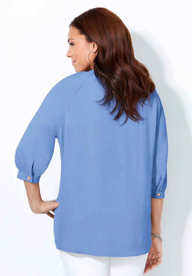 Light and Airy Y-Neck Blouse image number 1