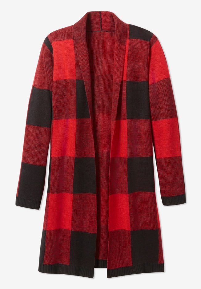 Jacquard Open Front Duster Sweater image number 1