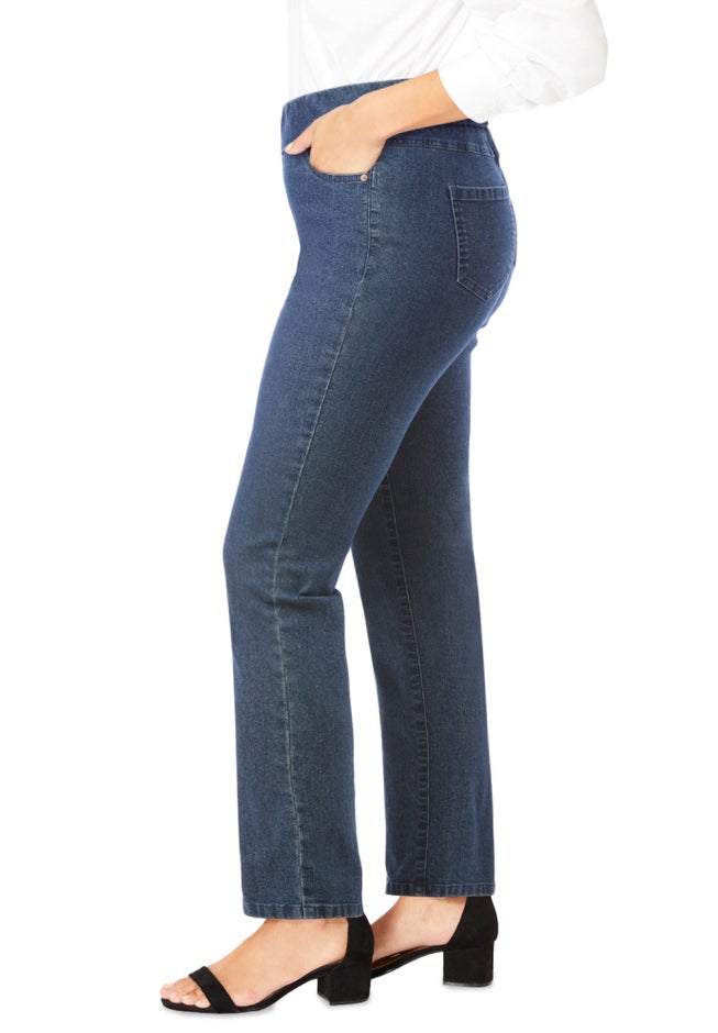 Comfort Waist Stretch Denim Straight Leg Jean image number 1