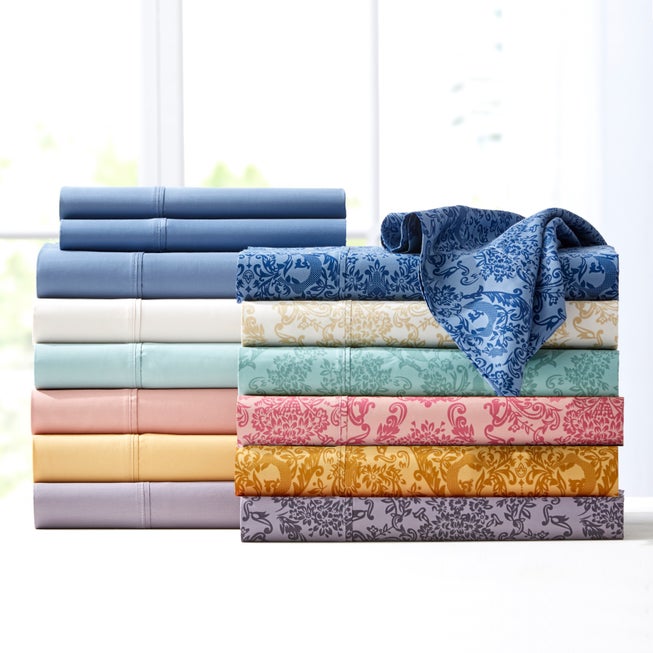 Solid Damask 6-PC. Sheet Set image number 1