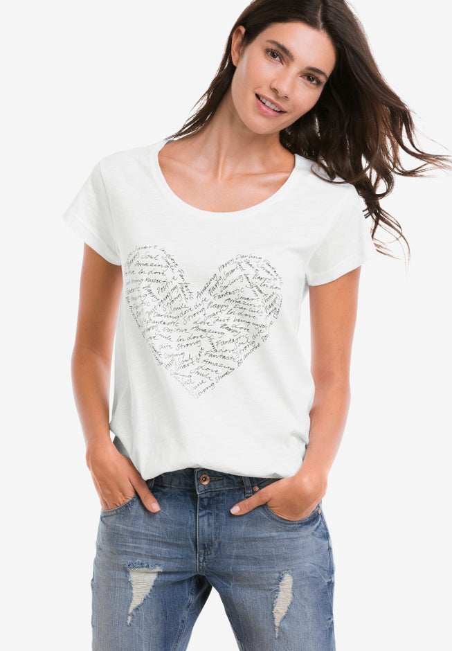 Graphic Scoop Neck Tee image number 0