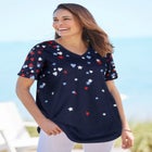 Cuffed Americana Print Tee image number null