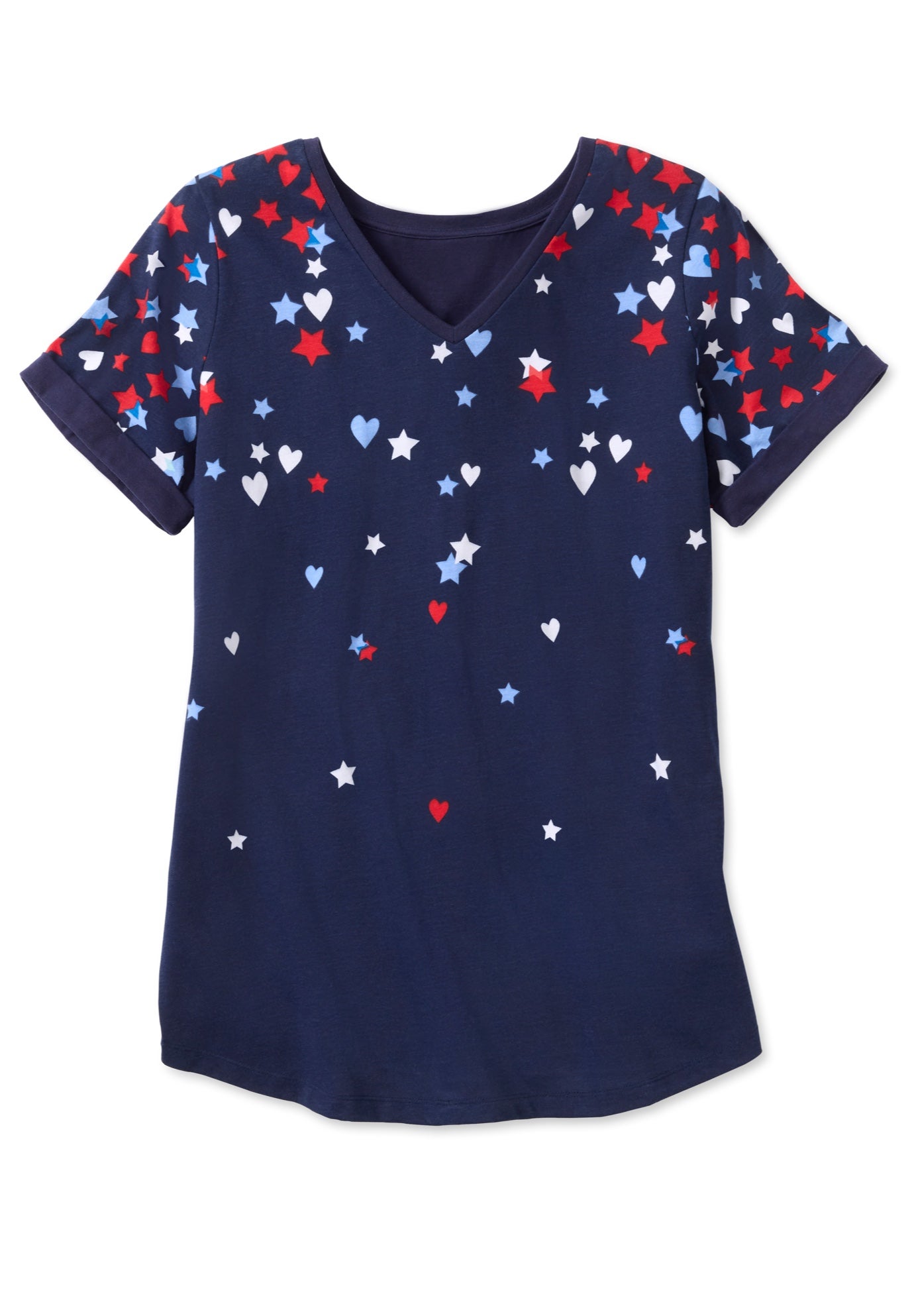 Cuffed Americana Print Tee image number 3