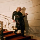 Lined Lace Column Midi Dress image number null