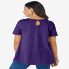 Plus Size Ultimate Cotton Crewneck Short Sleeve Swing Tee image number 1