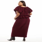 Textured Knit Column Midi Skirt image number null