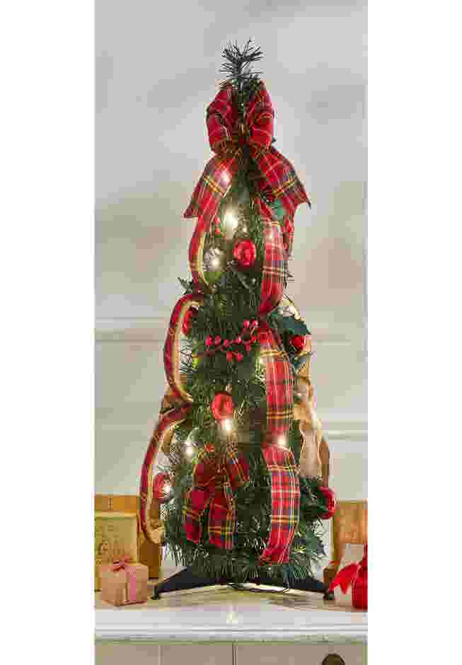 Fully Decorated Pre-Lit 2’ Pop-Up Tabletop Christmas Tree image number 0