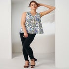 Stretch Cotton V-Neck Trapeze Tank image number null