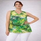 Stretch Cotton V-Neck Trapeze Tank image number 0