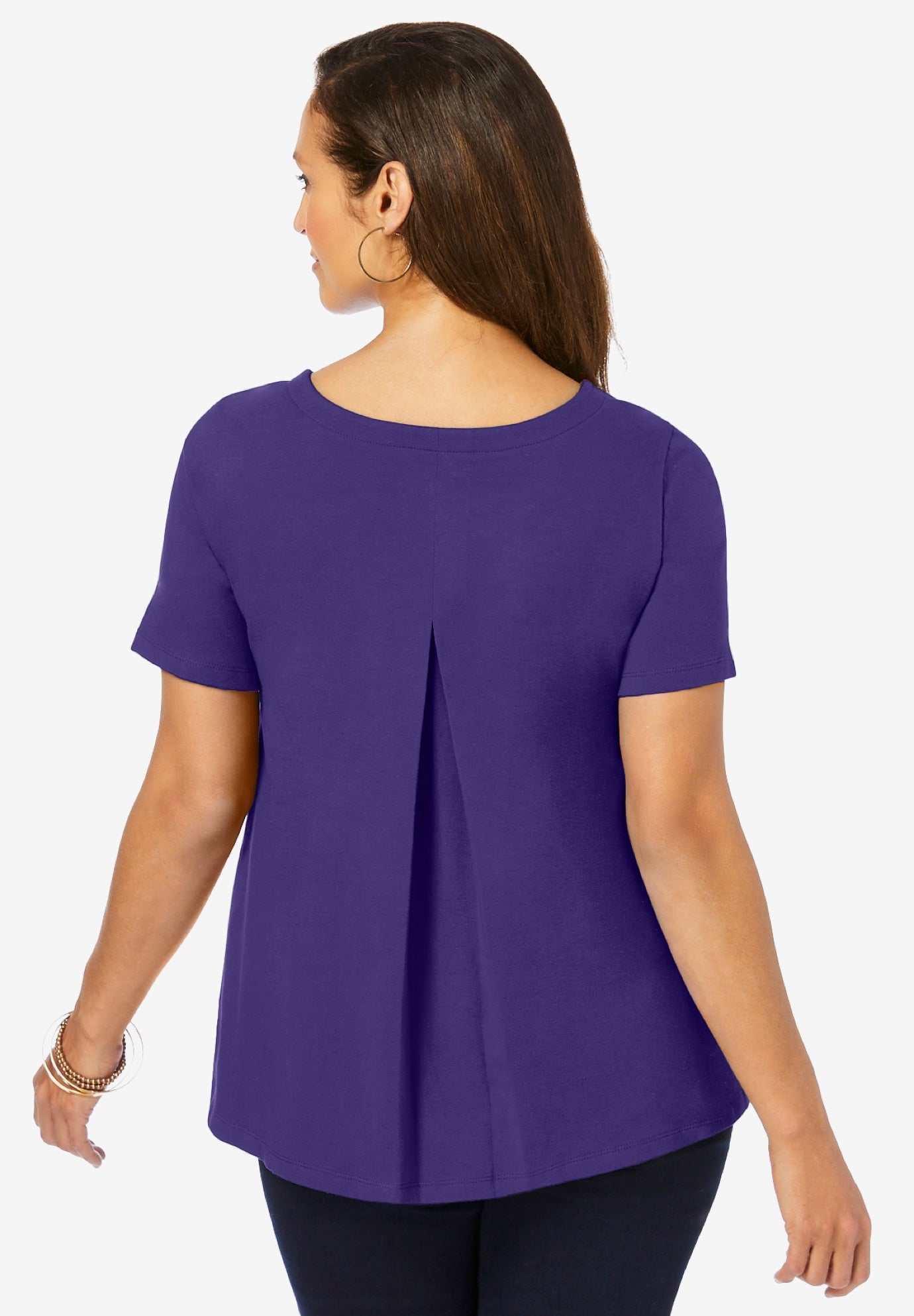 Stretch Cotton Trapeze Tee image number 2