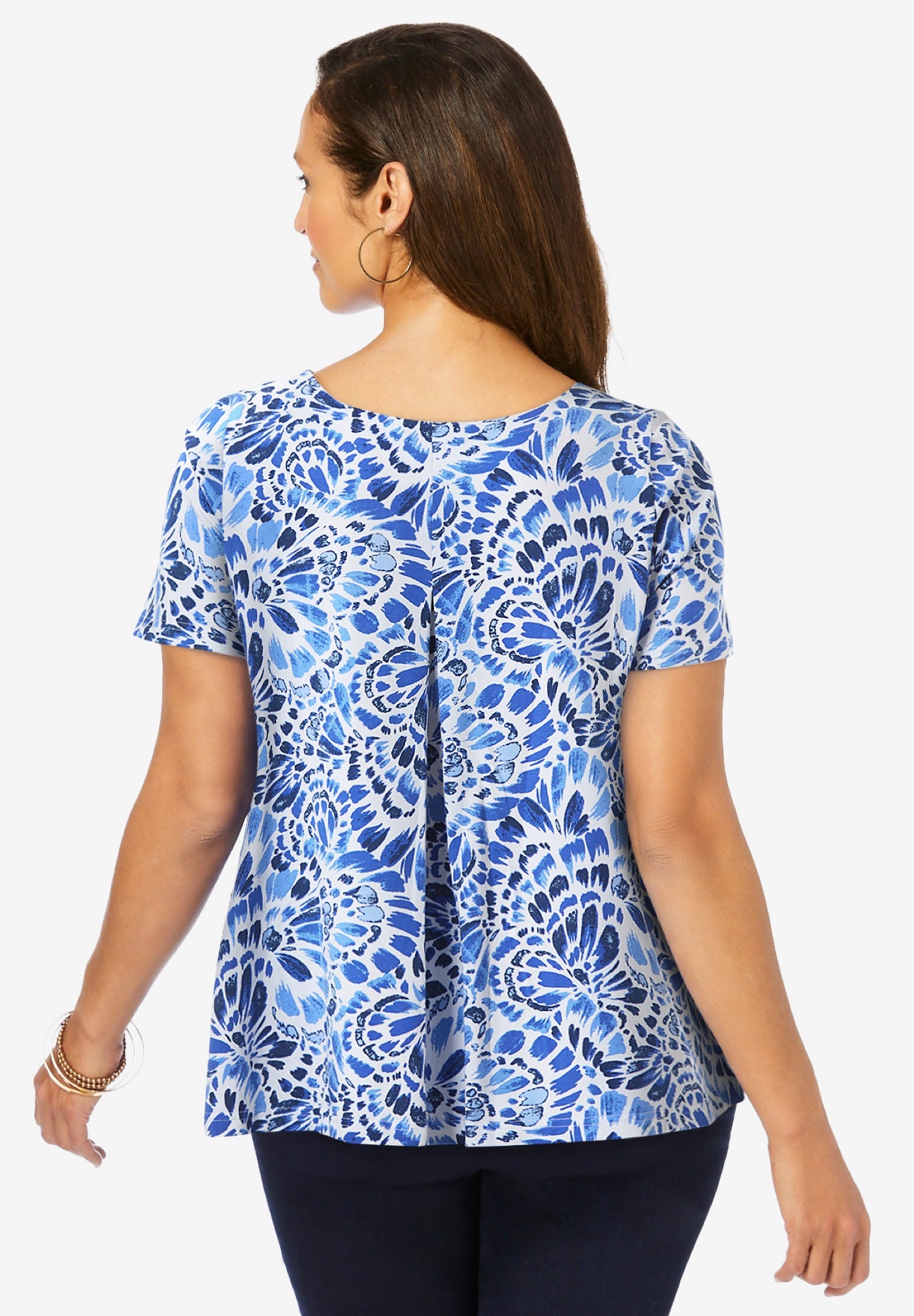 Stretch Cotton Trapeze Tee image number 2