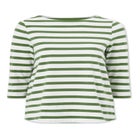 Cotton Spandex Jersey Boatneck Three-Quarter Sleeve Top image number null