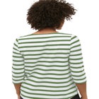 Cotton Spandex Jersey Boatneck Three-Quarter Sleeve Top image number null
