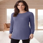 French Terry Sweatshirt Tunic with Shirttail Hem image number 0