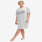 Cotton Spanex Jersey V-Neck Short Sleeve Sleepshirt image number null