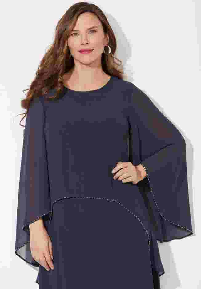 Sheer Elegance Chiffon Dress image number 3