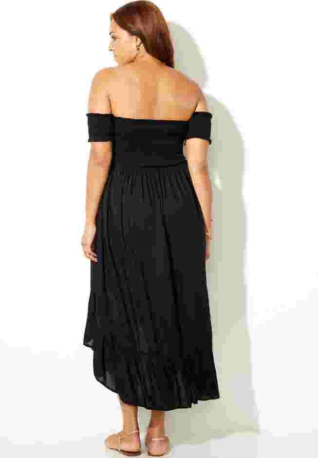 Lauren Smocked Off the Shoulder High Low Dress image number 5