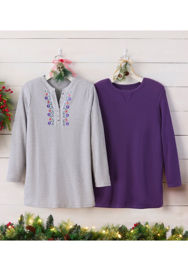 Ultra Soft Waffle Thermal Sweatshirt image number 7