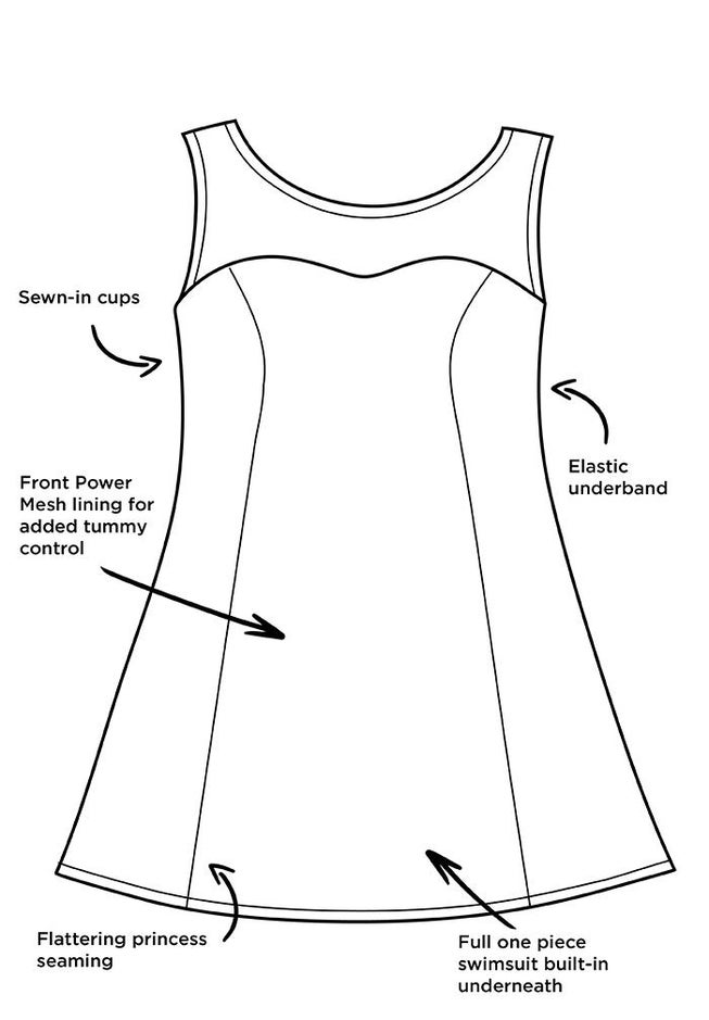 Mesh High Neck Swimdress image number 2