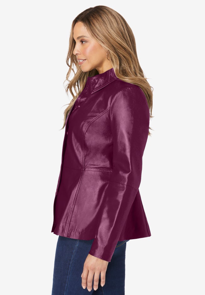 Leather Peplum Jacket image number 3