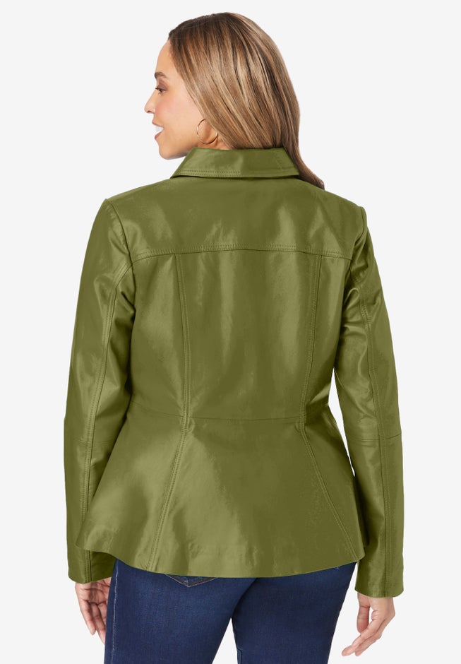 Leather Peplum Jacket image number 1